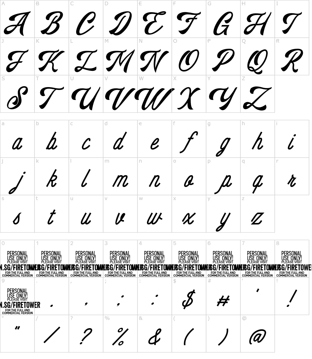 Characters: Firetower Font