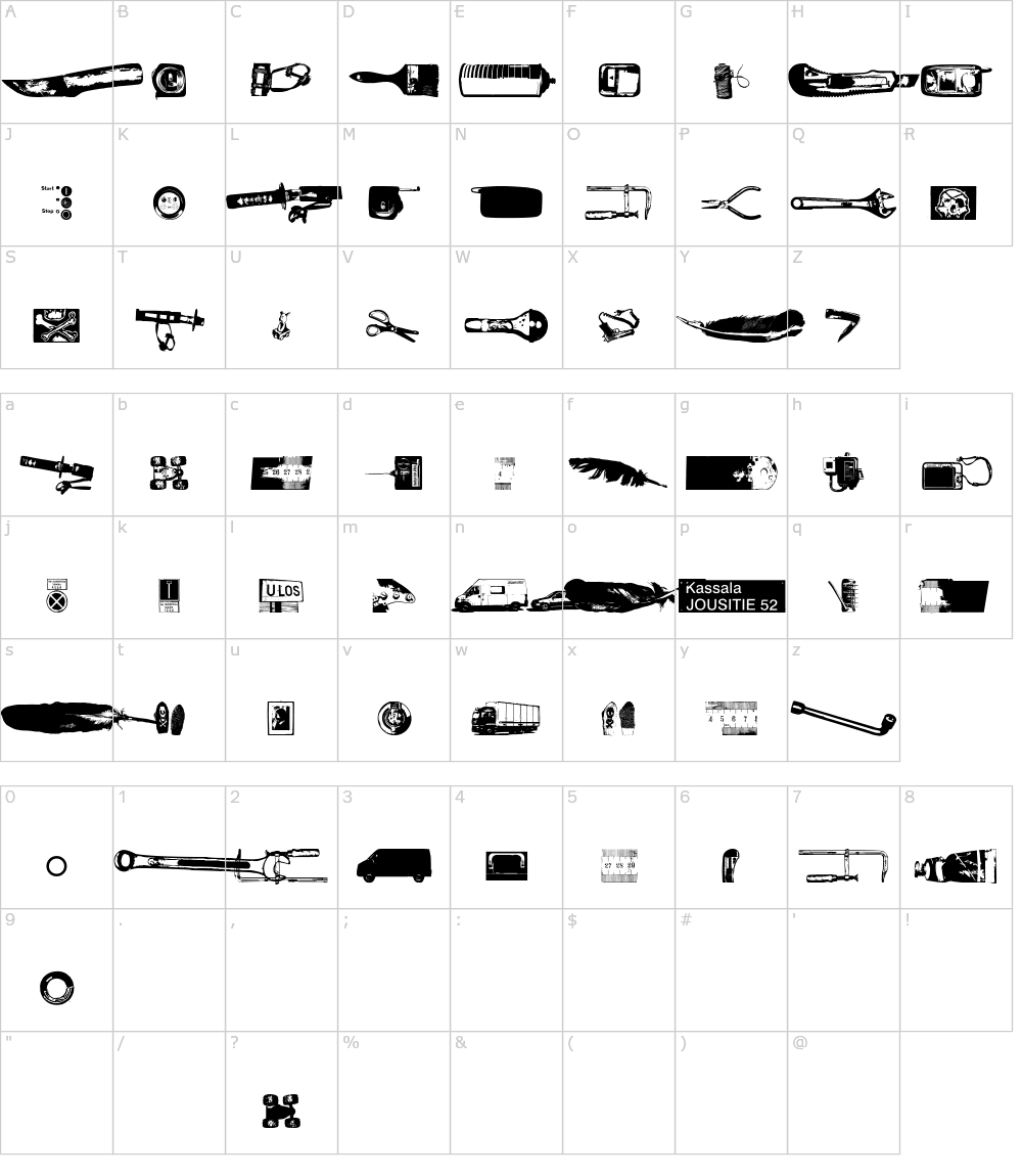 フォントの文字: Melkein Aito Kopio