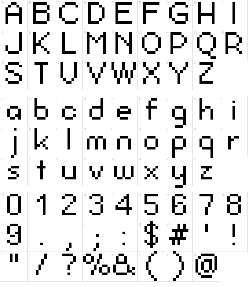 Caractères de la police d écriture - Pixel Berry 08/84 Ltd.Edition