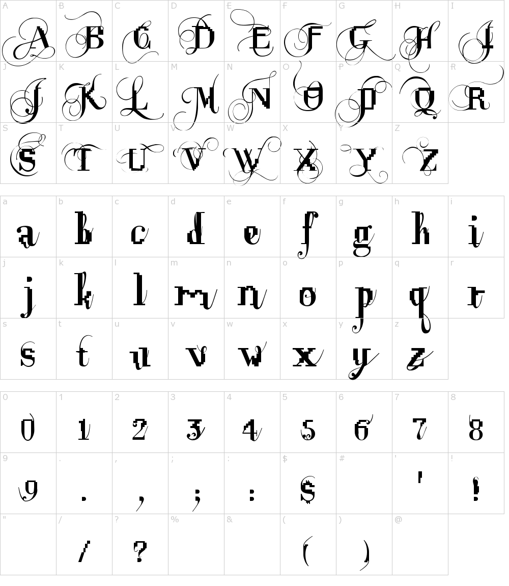 Characters: Opux Pix Font