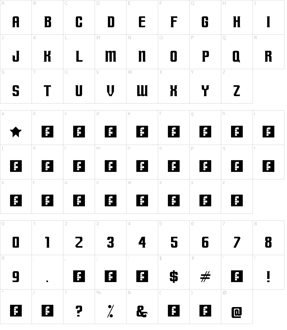 Characters: Terminally Chisseled Font