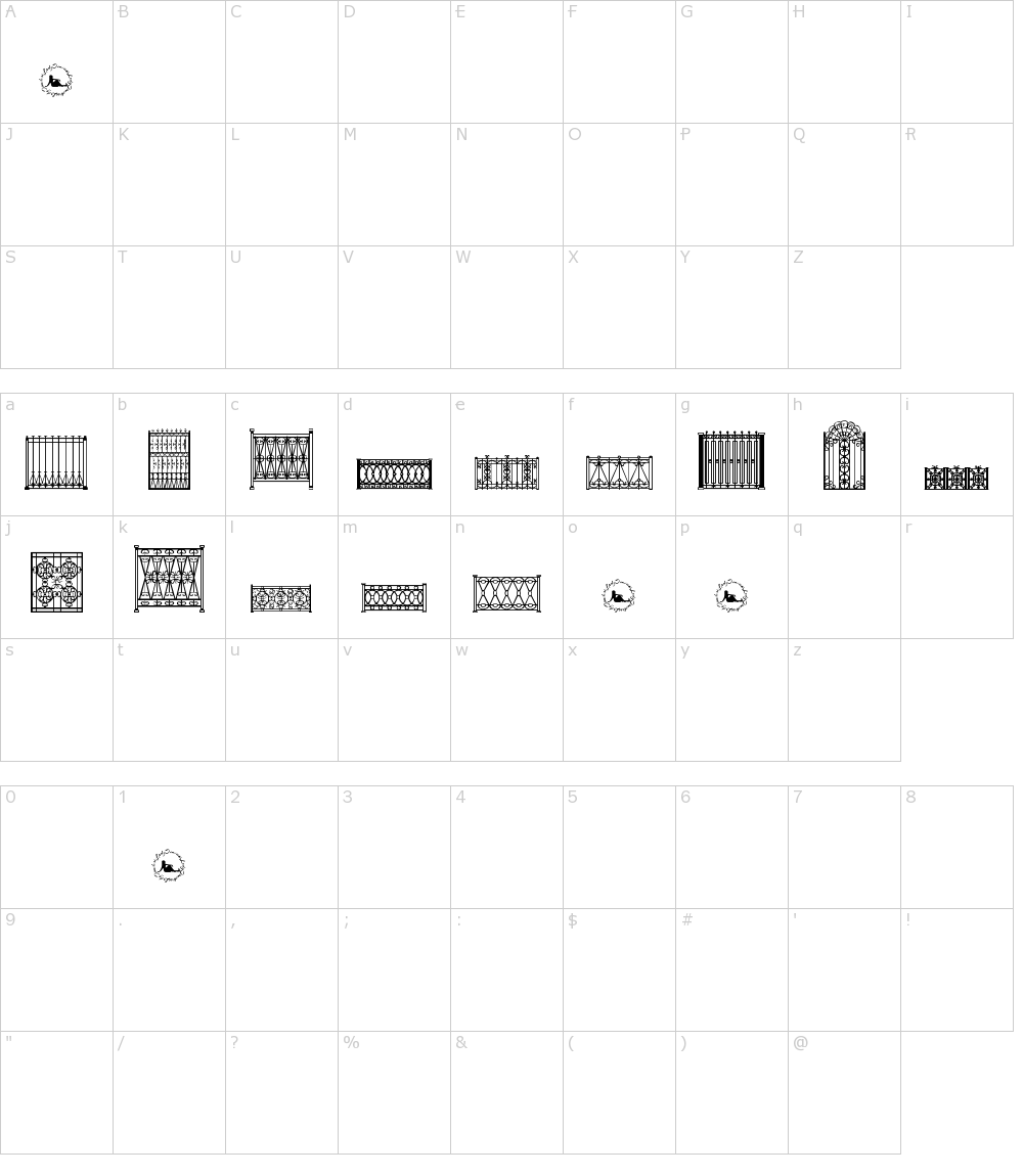 フォントの文字: Fenced In LT