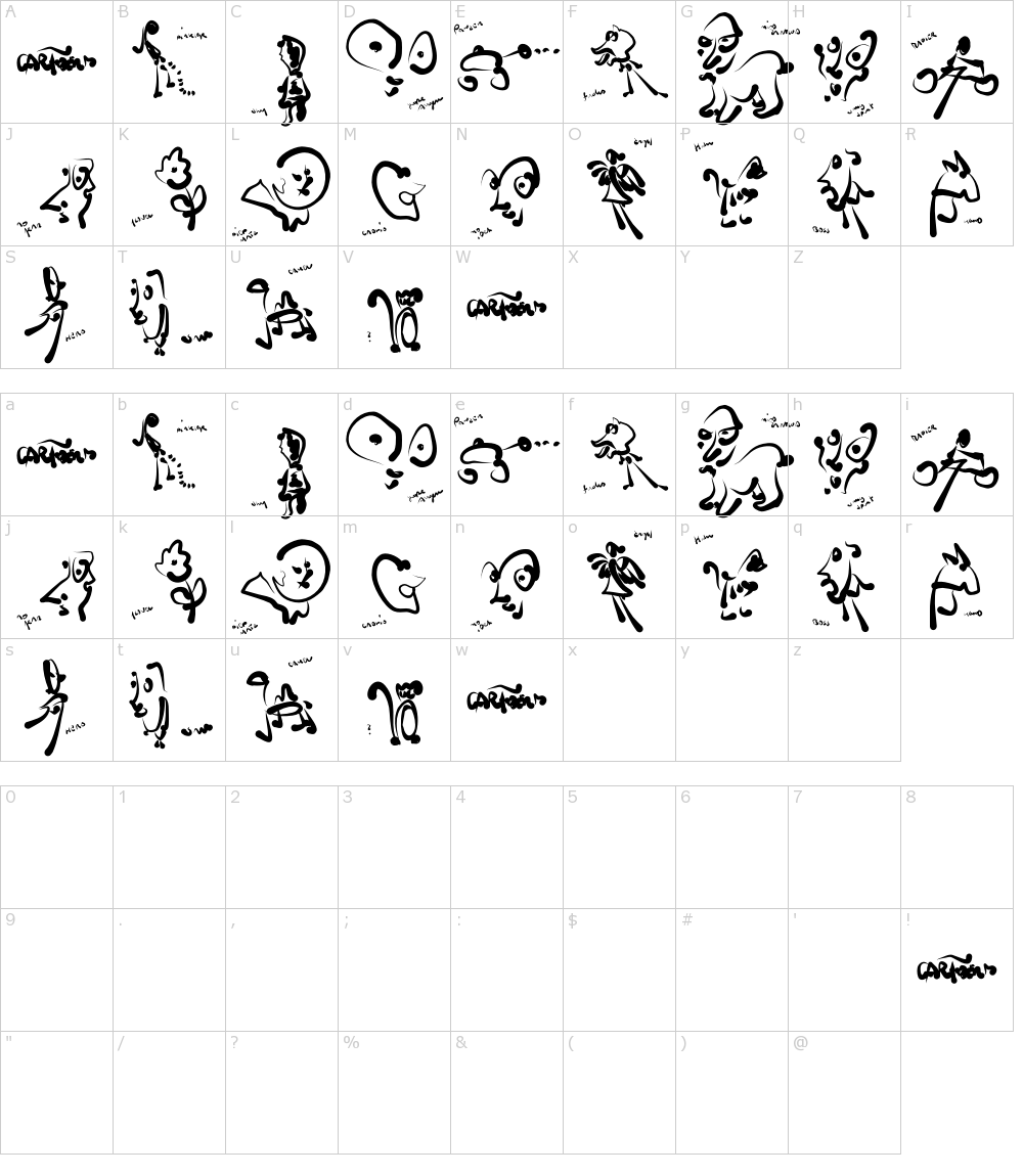 フォントの文字: Cartoons Abstract