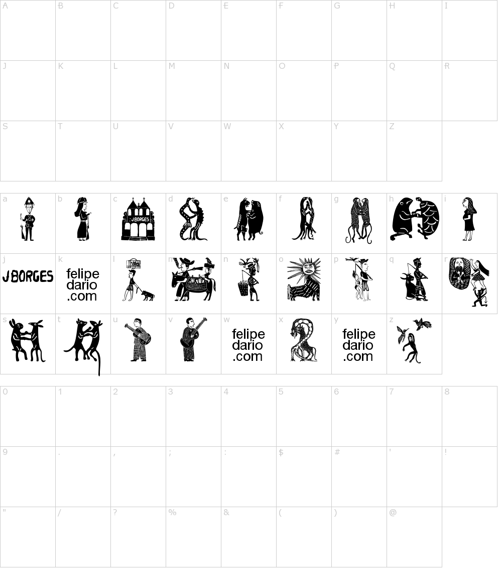 フォントの文字: FD J Borges