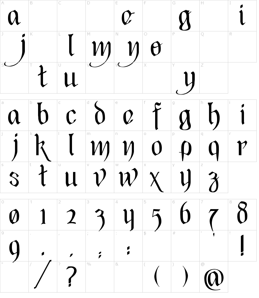 フォントの文字: Black Heart Inertia