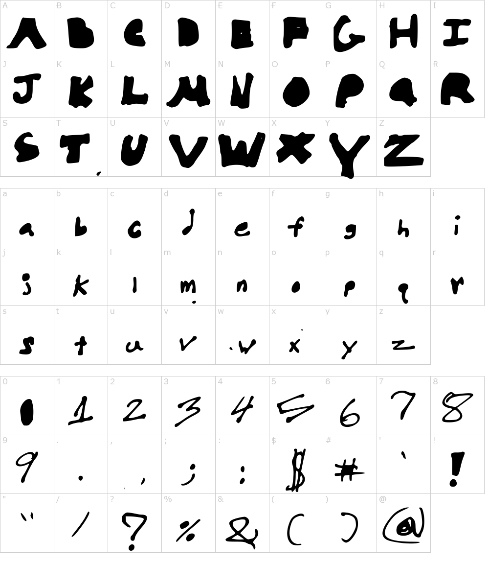 Characters: Hello Brock Font