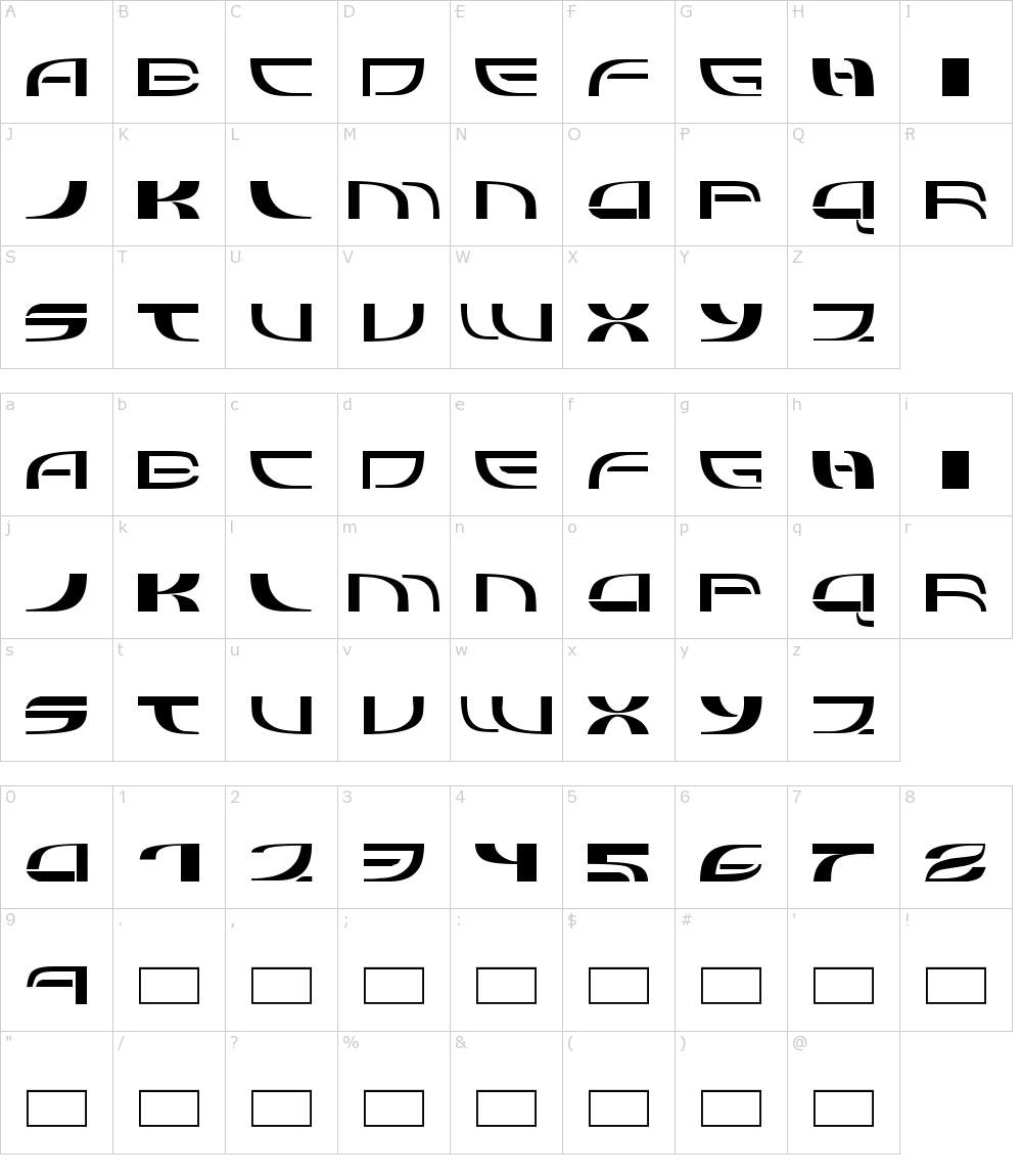 フォントの文字: Refluxed