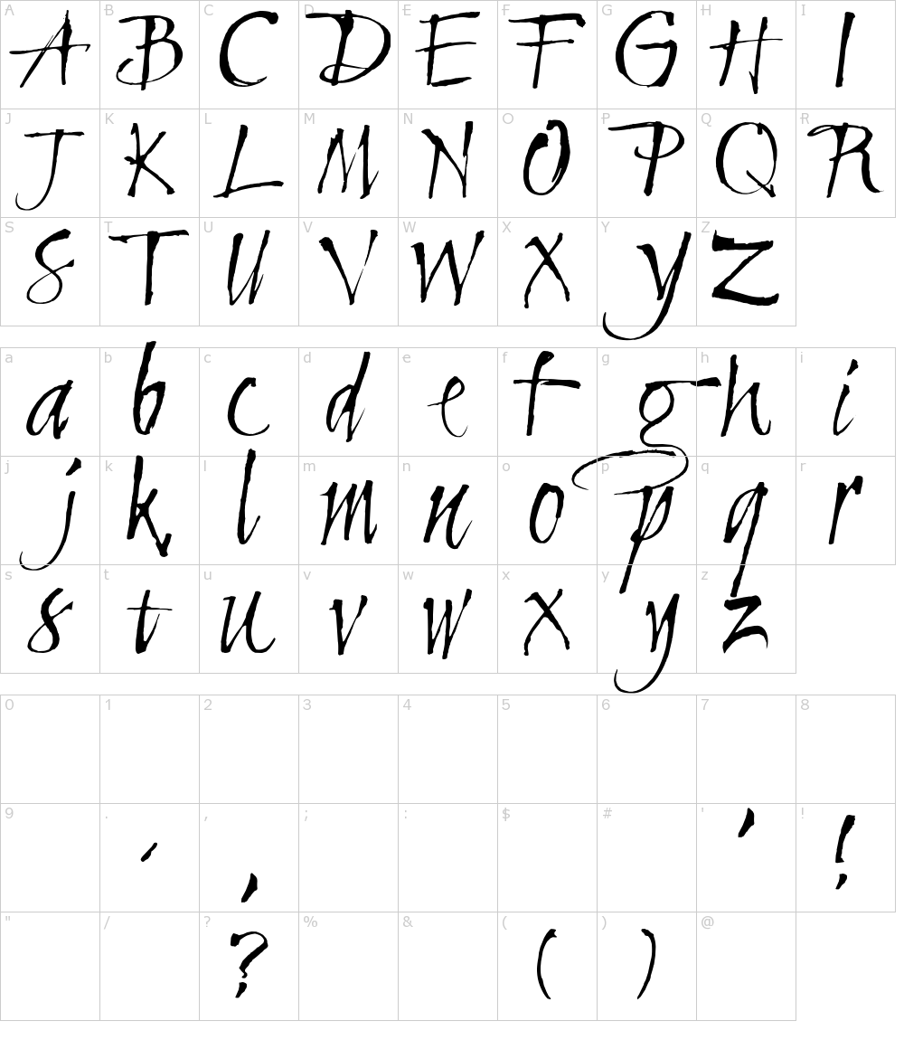 Characters: Clive Barker Font