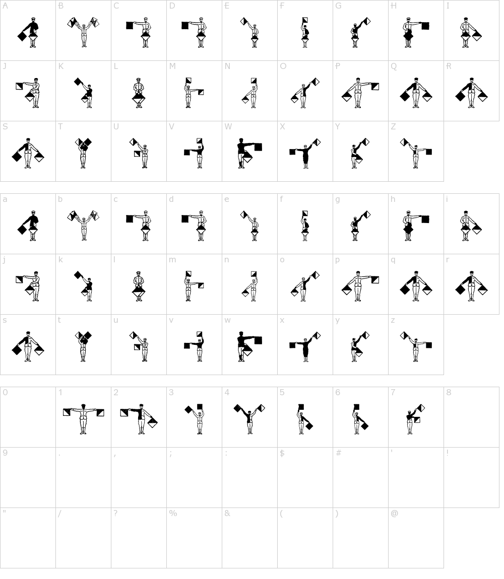 Caractères de la police d écriture - SignFlags