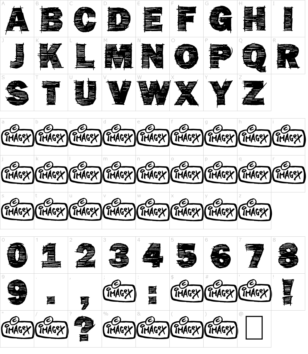 Characters: Penstriped Font