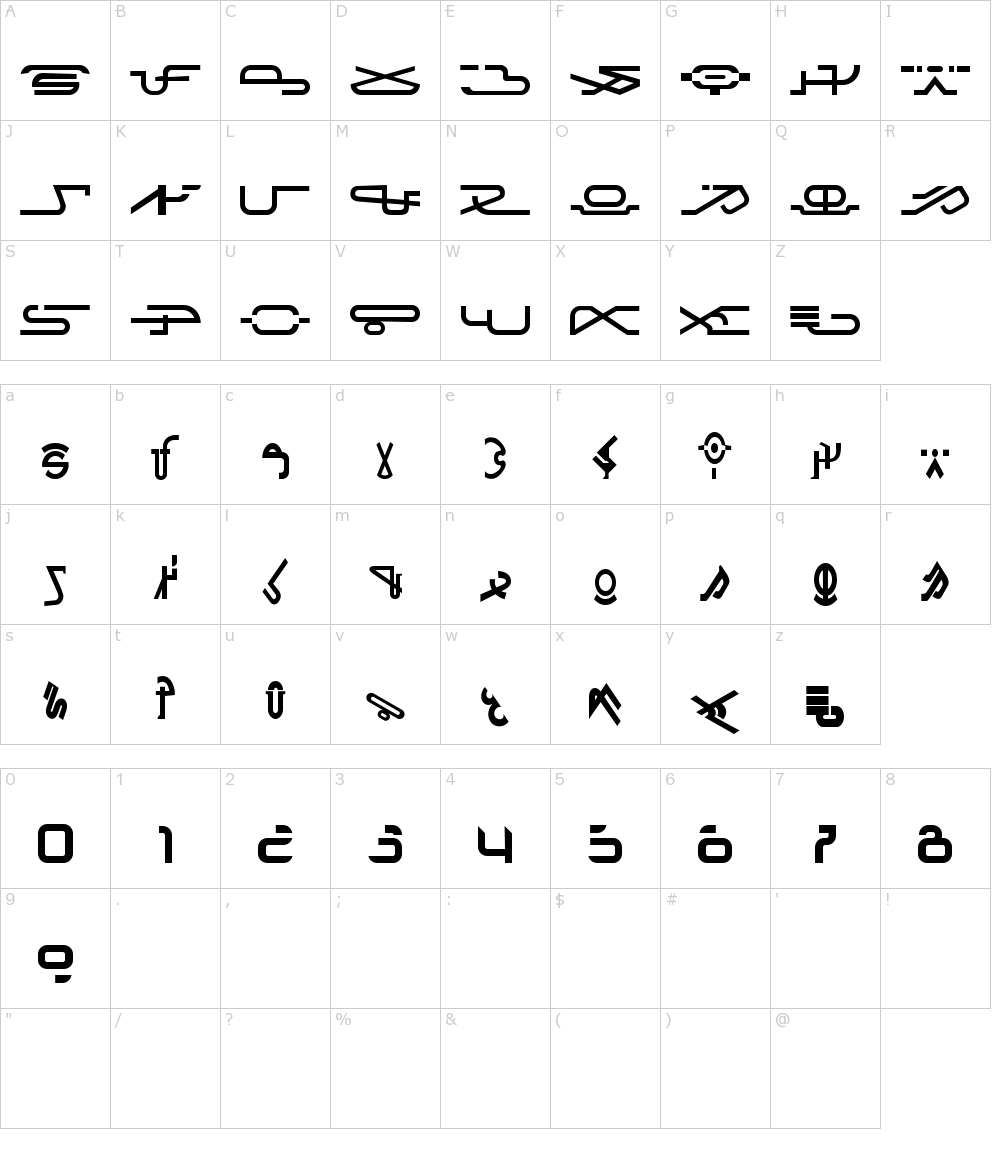 フォントの文字: Cocoonian