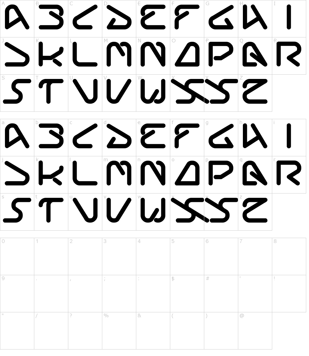 フォントの文字: Silverbend