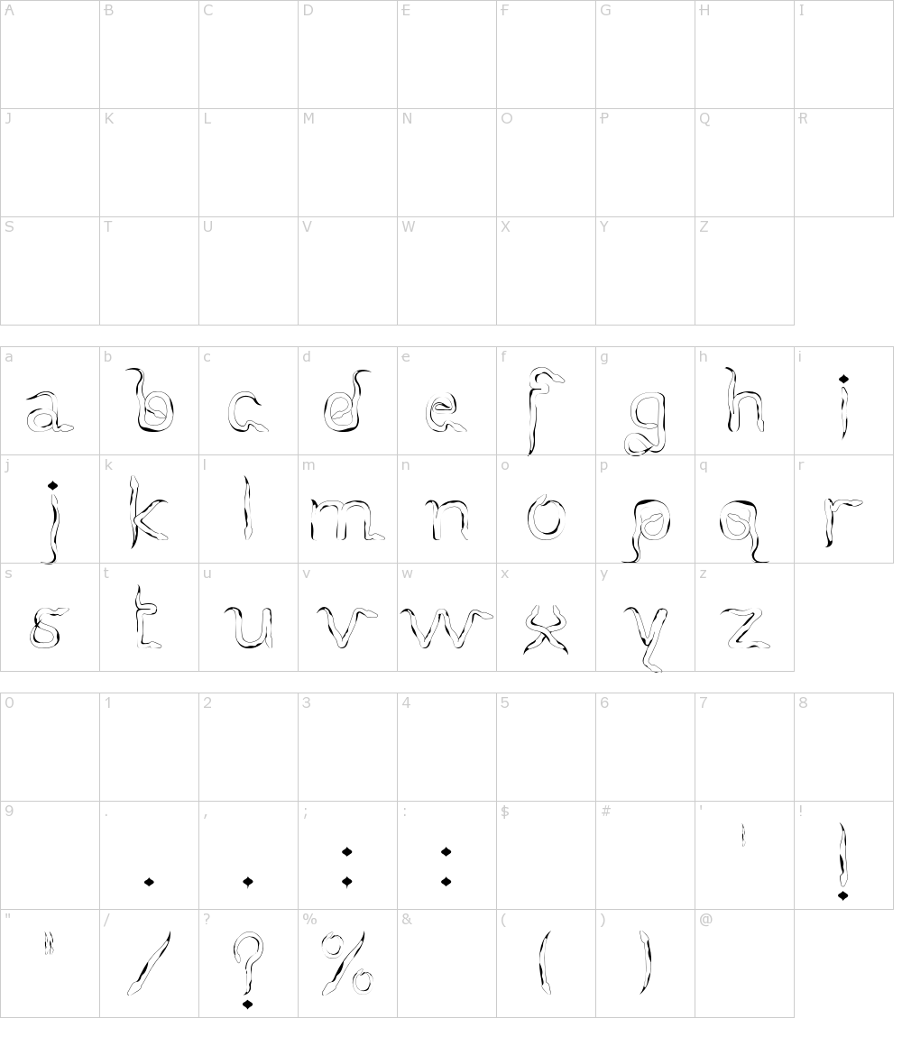 Characters: Slither NN Font