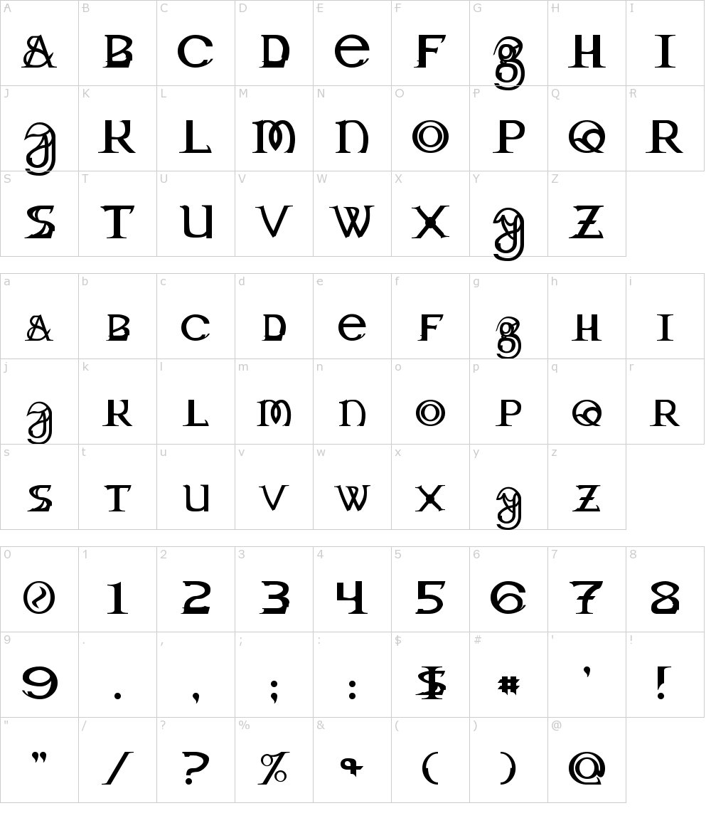 フォントの文字: Toril