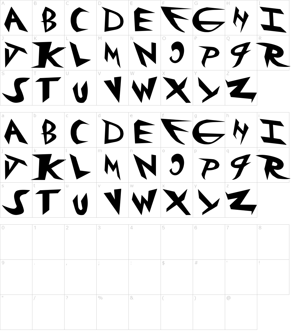 Characters: Rockster Font
