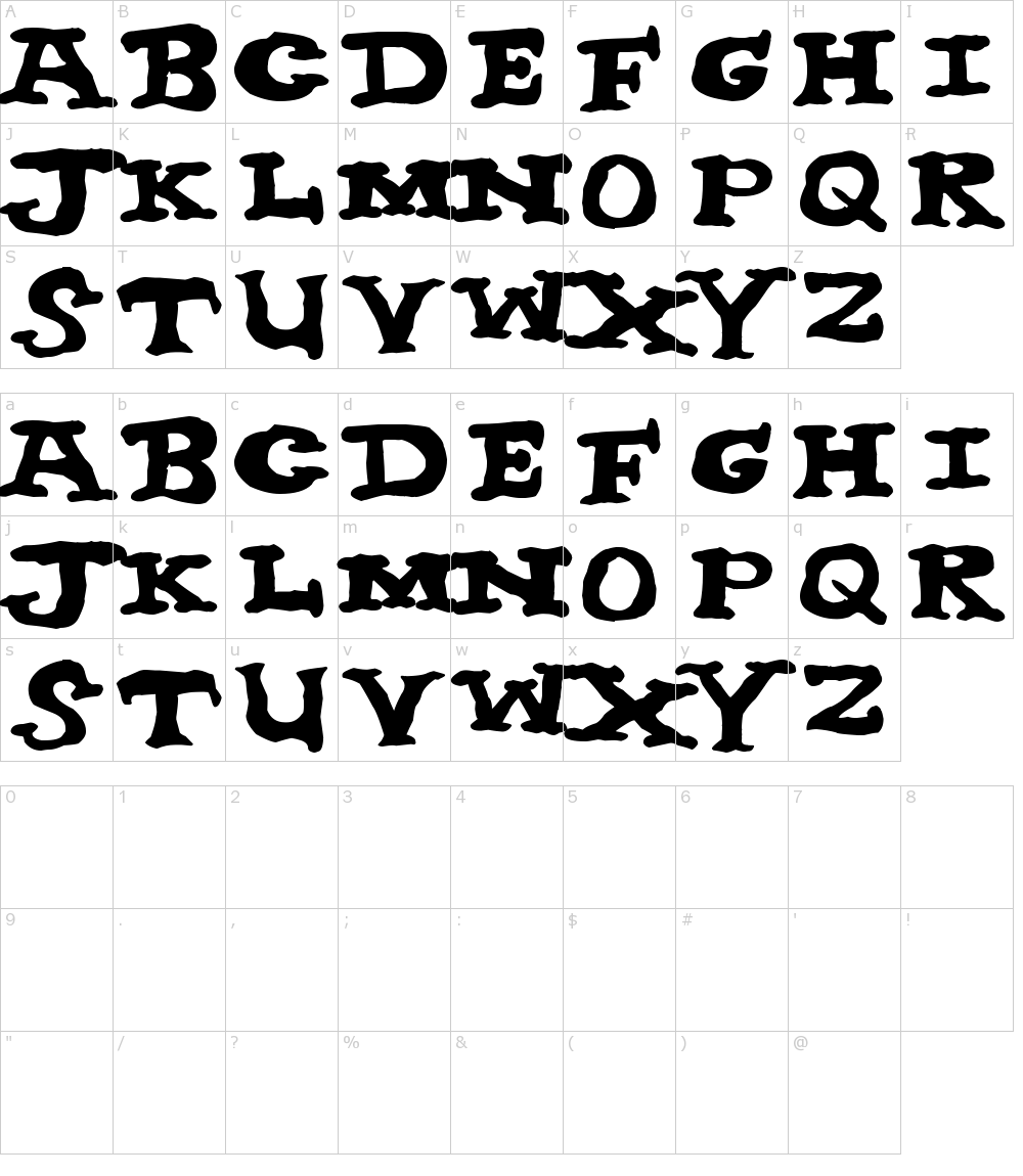 フォントの文字: Nighthour