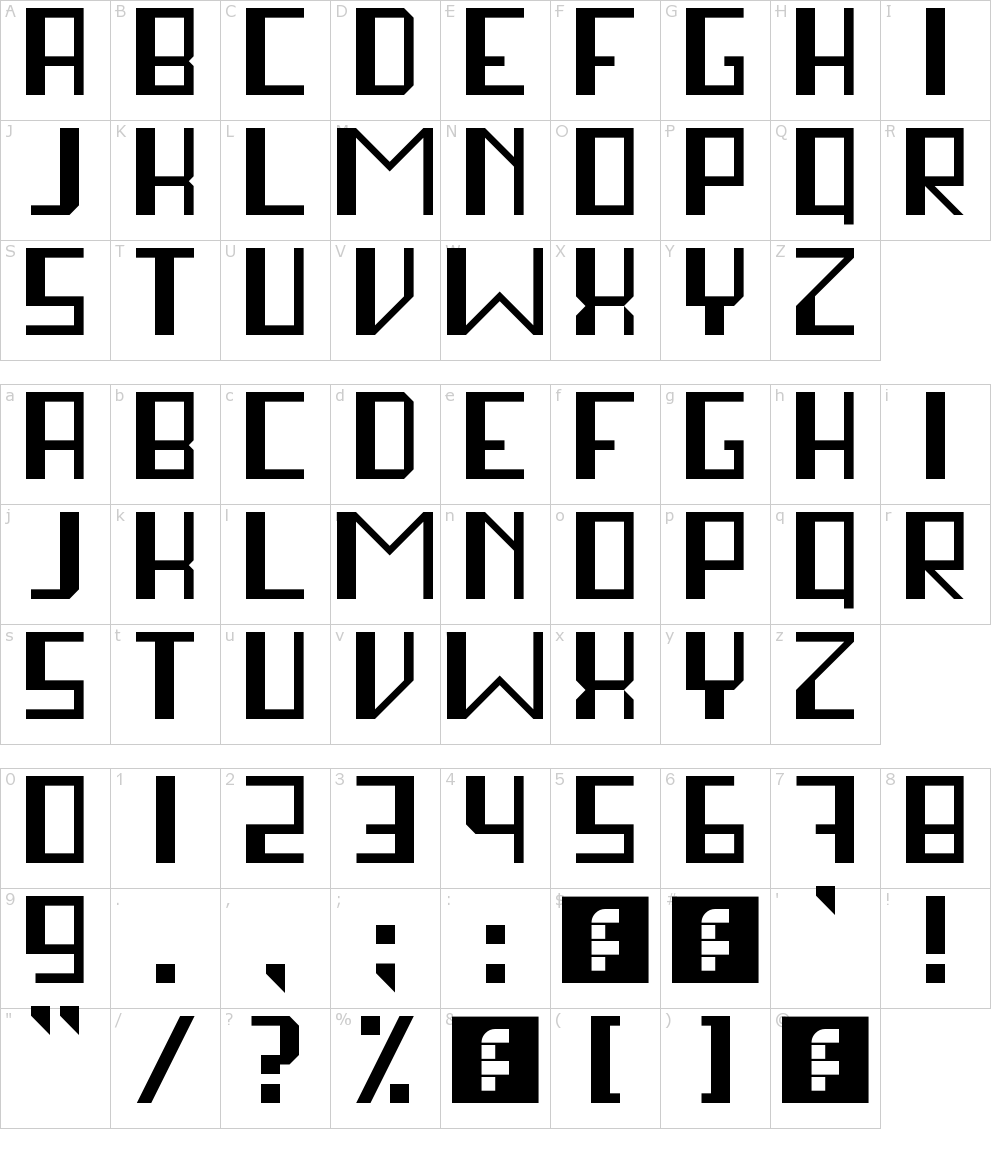 フォントの文字: Stay In Square