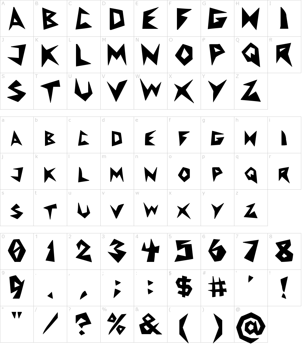 フォントの文字: RocketFrog
