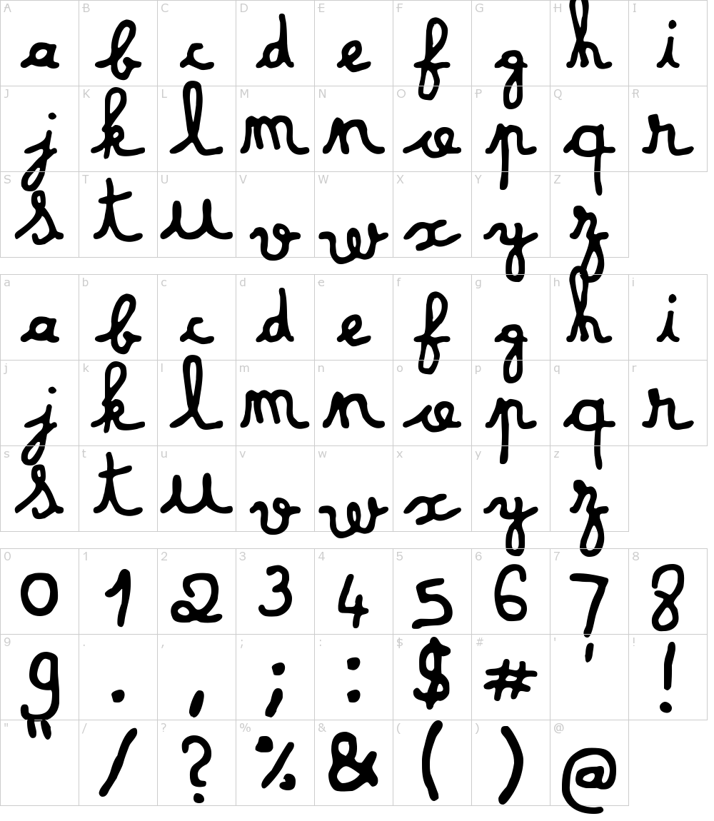 Characters: Dusty Matchbox Font