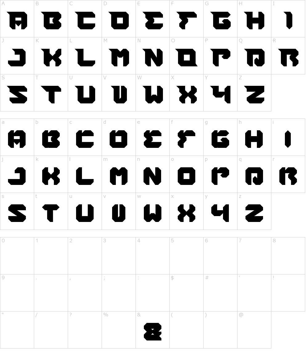 フォントの文字: Rhinoceros Break The Wall