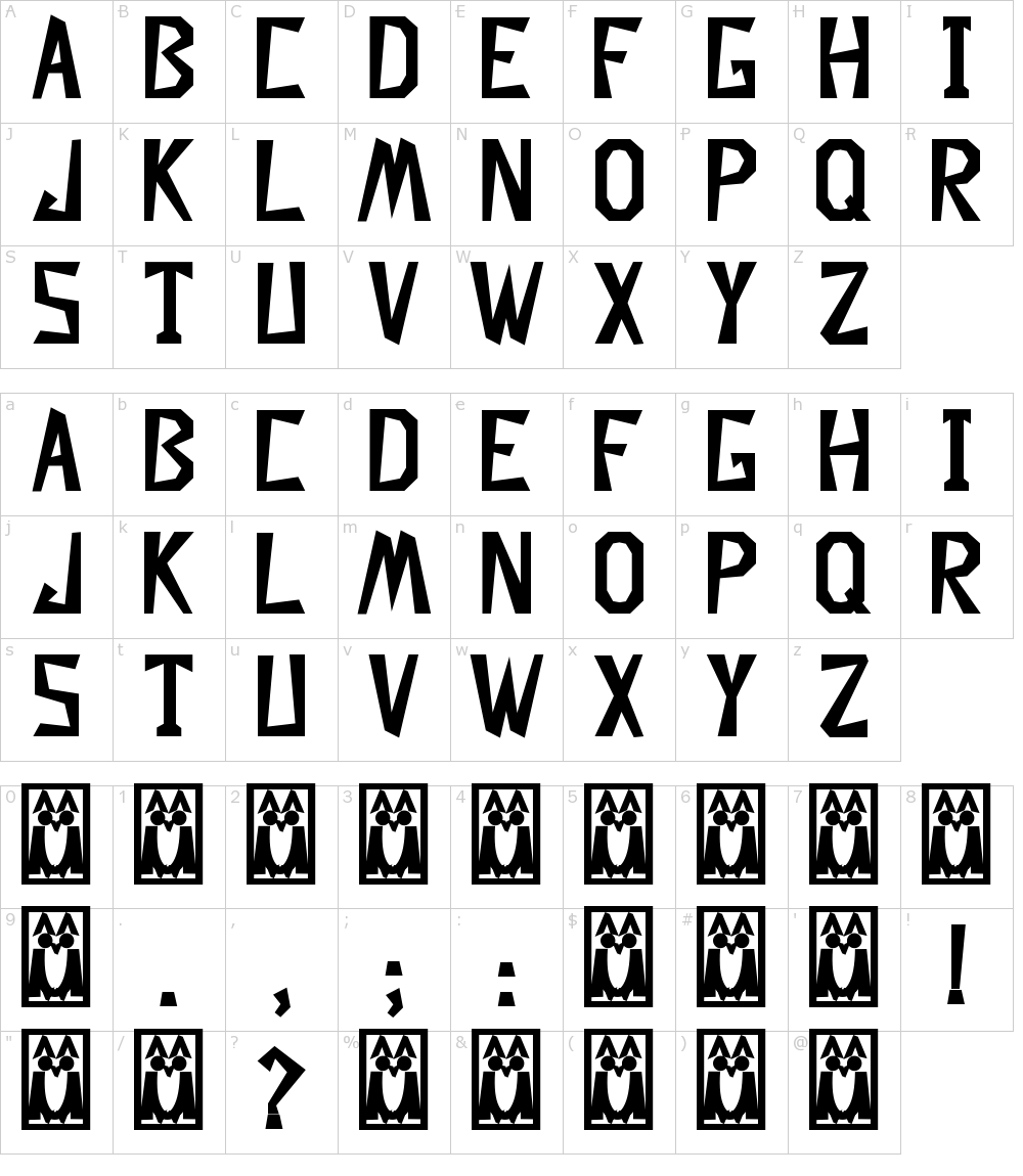Characters: Descuadrado Font