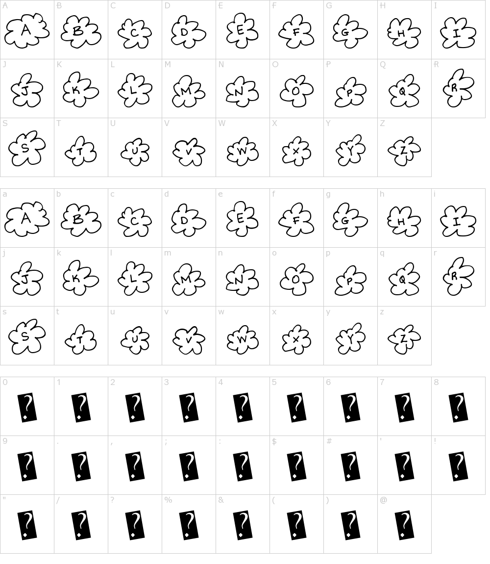 フォントの文字: Inside Flower