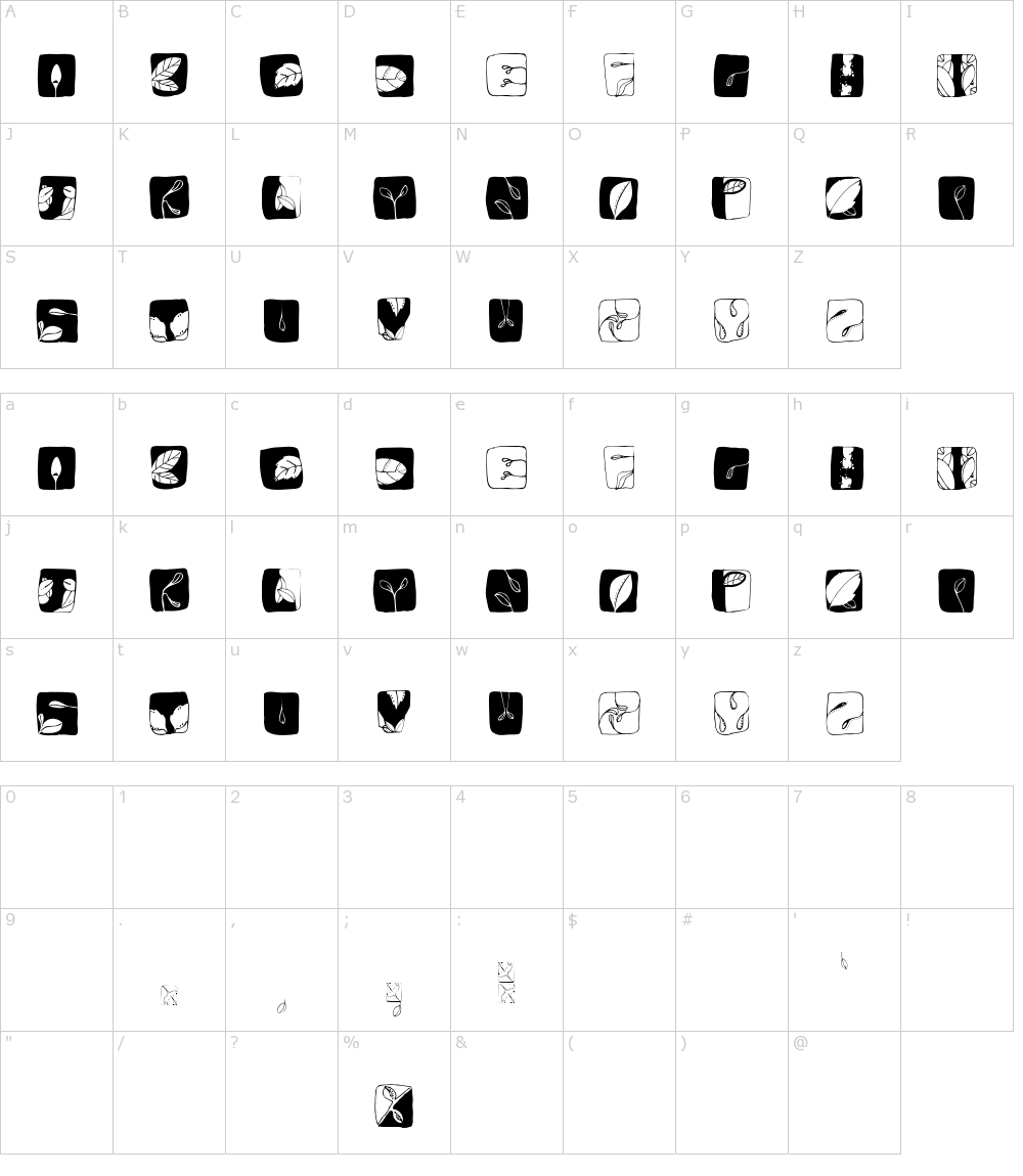フォントの文字: Blaetter