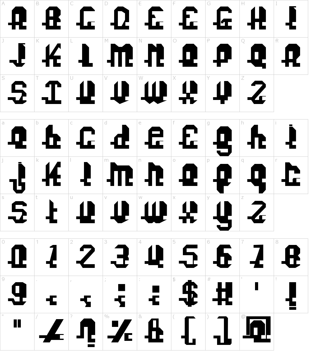 フォントの文字: Fonuzzle