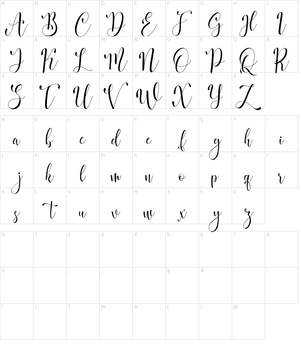 字体字符: Brighlon