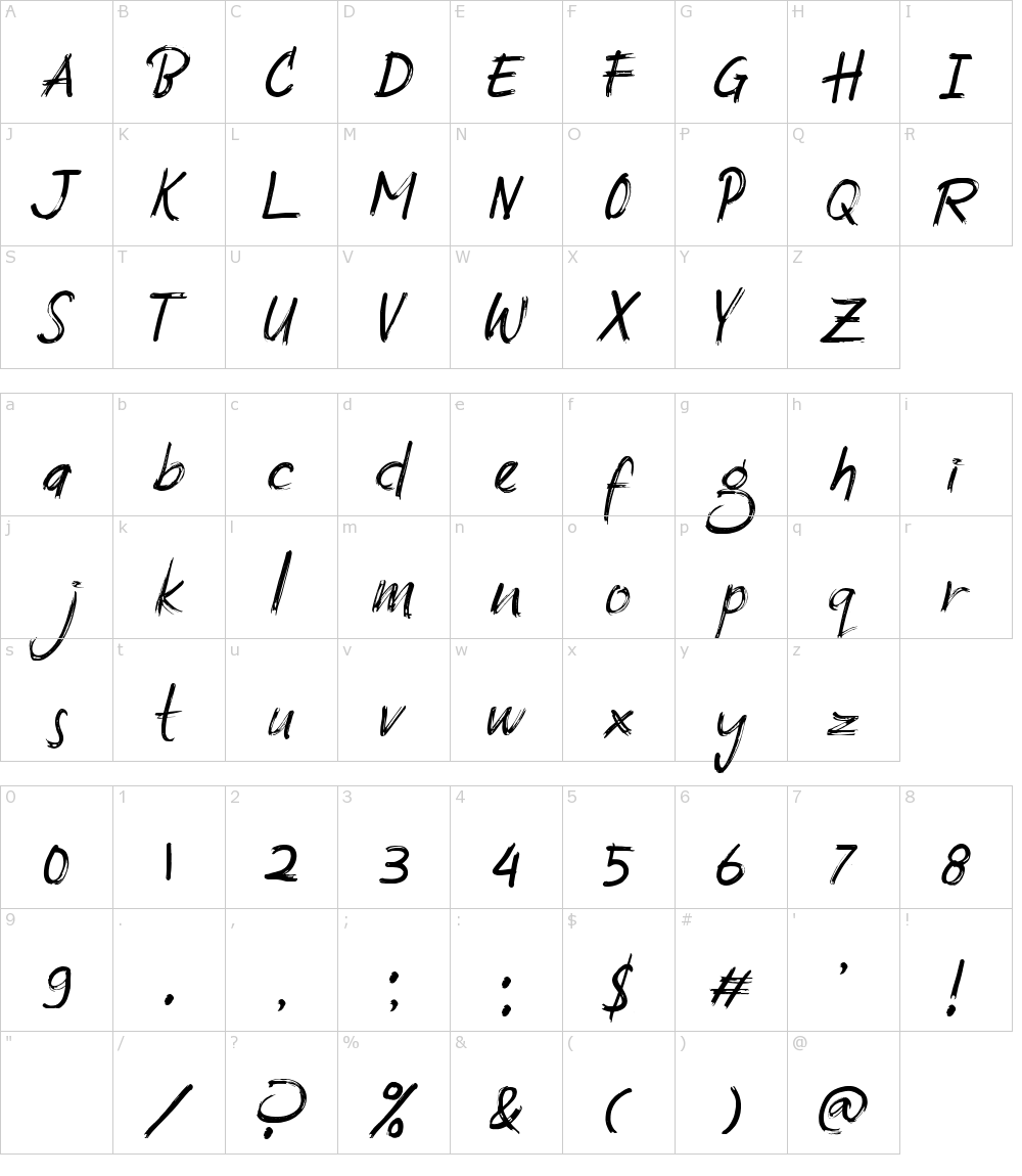 フォントの文字: South Baggreg