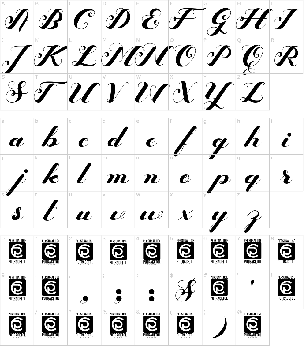 フォントの文字: Bigdot