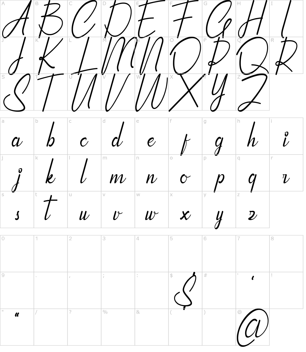 フォントの文字: Qhinanttika