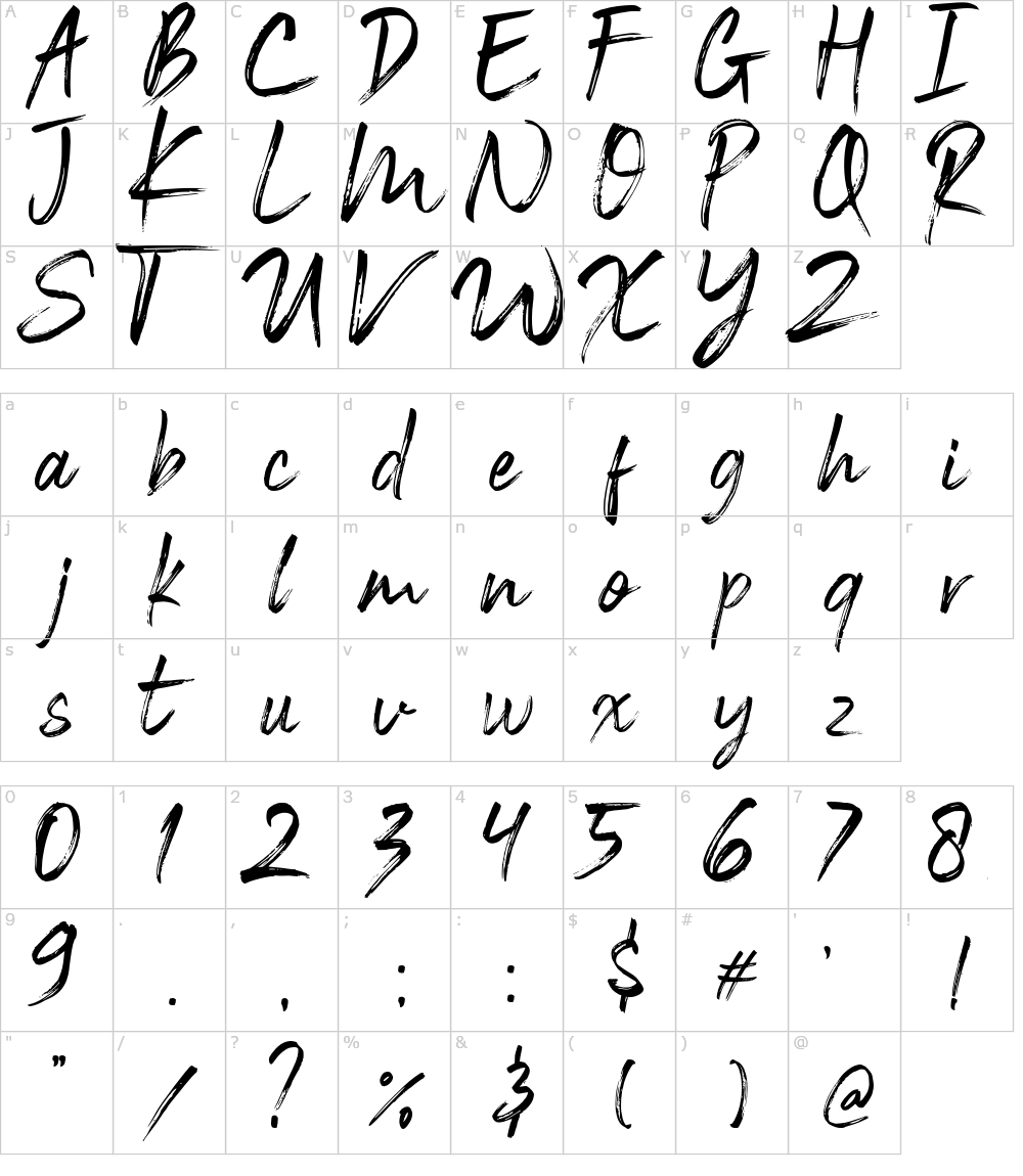 フォントの文字: Black Vosten