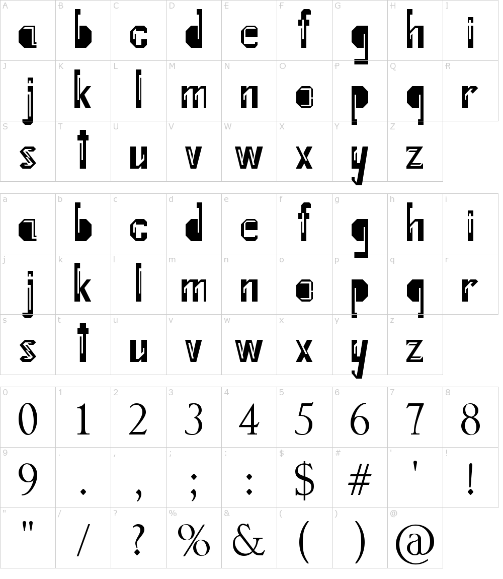 フォントの文字: Internal Fratture