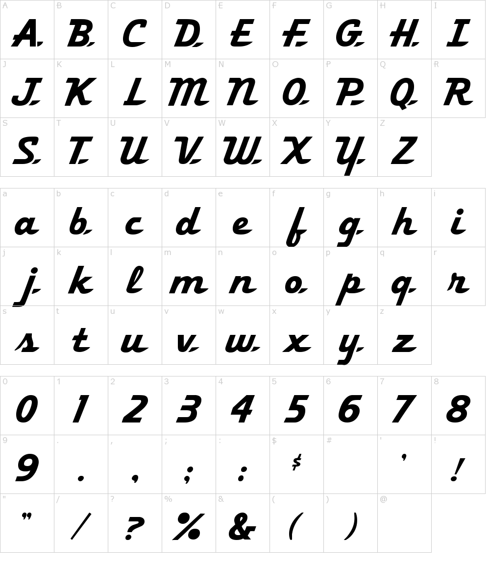 Characters: Khedive Font