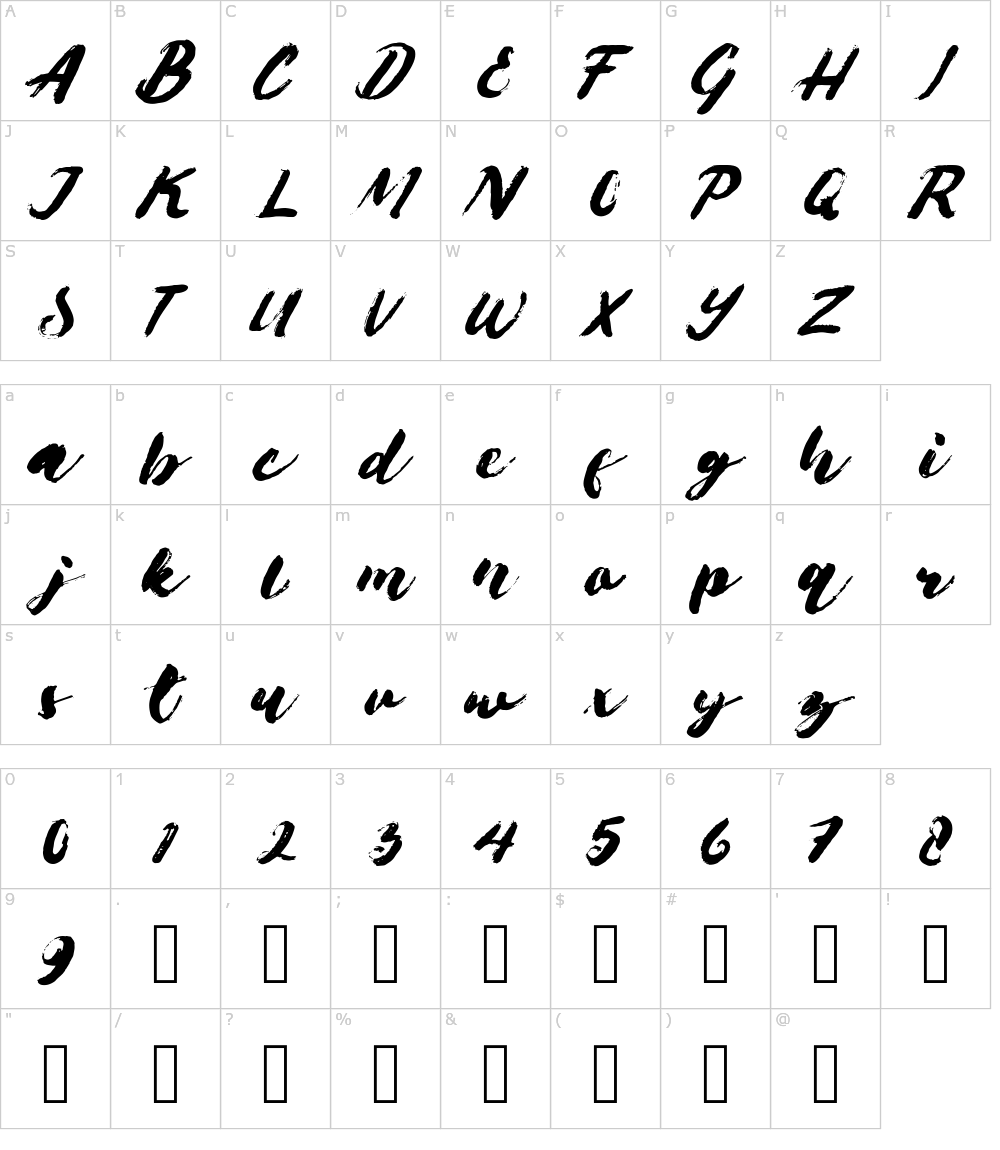 フォントの文字: Brushes