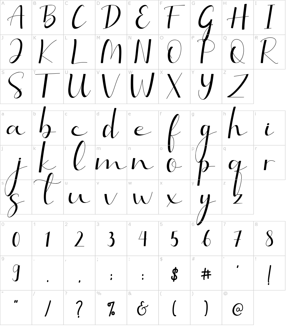 フォントの文字: Selitta