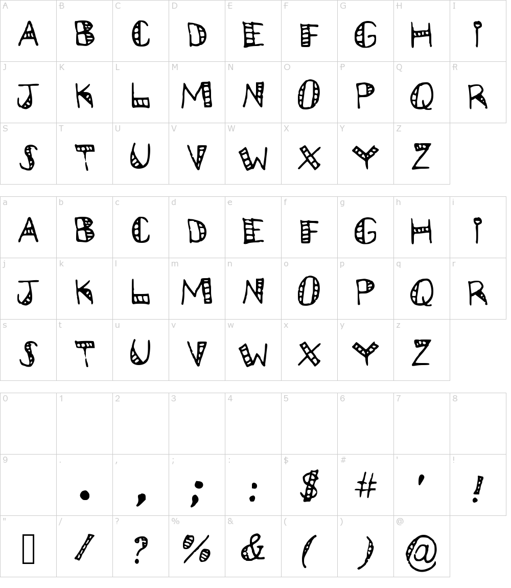 フォントの文字: Carnival Block