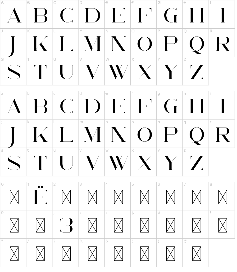 フォントの文字: Unreal