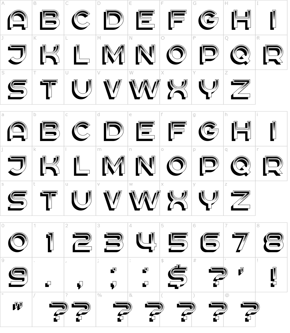 フォントの文字: Driveller