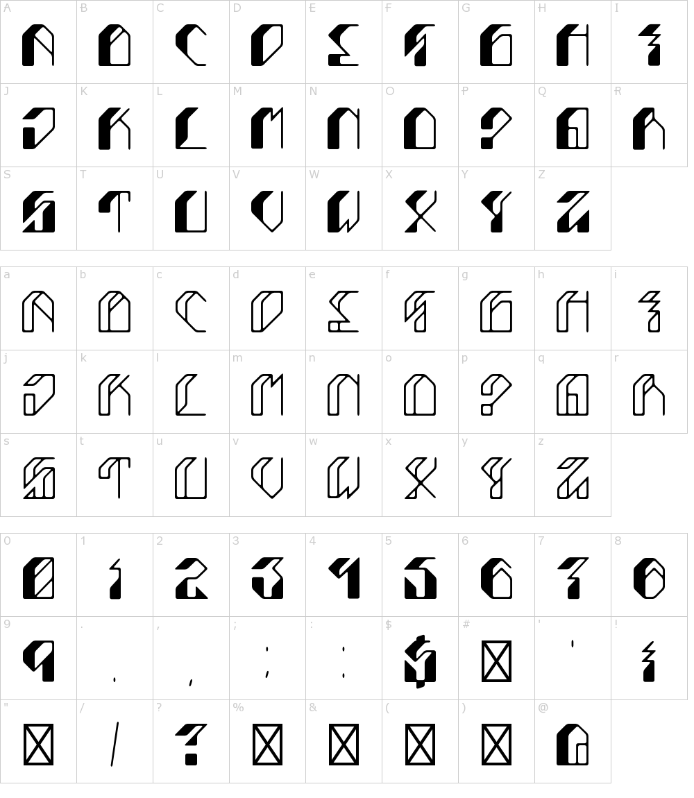 フォントの文字: Leptoc