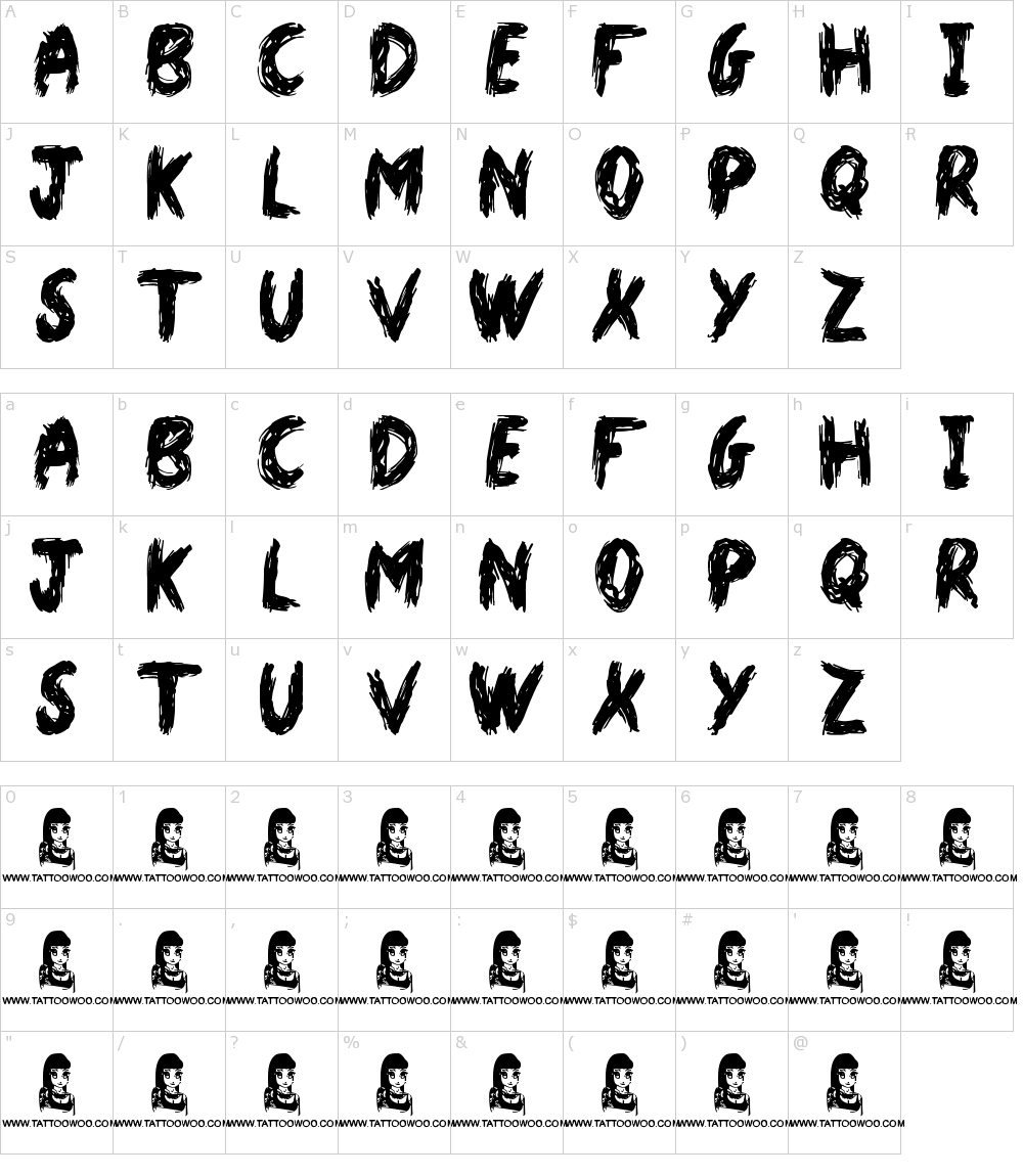 フォントの文字: Dark World