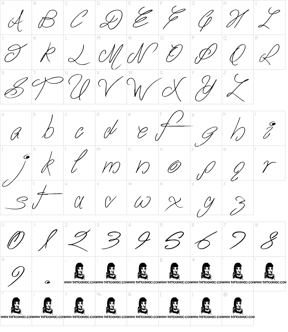 フォントの文字: The Waddys