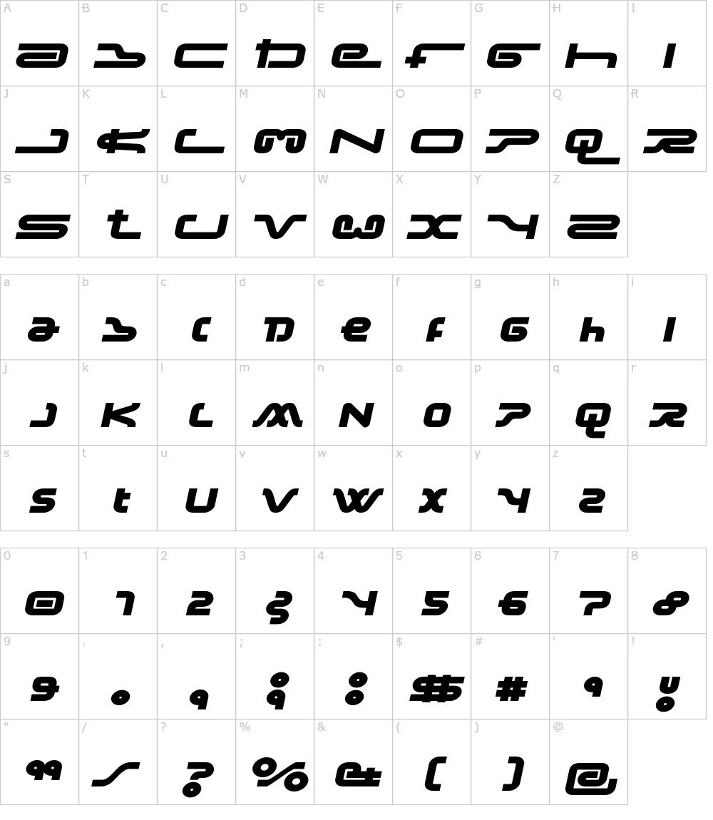フォントの文字: Frozedotre