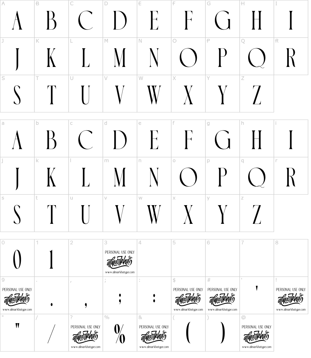 フォントの文字: Luxoorea