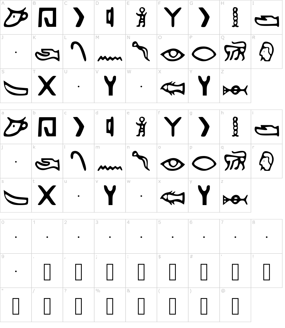 Kemetic Alphabet 3 200 BCE Font Download