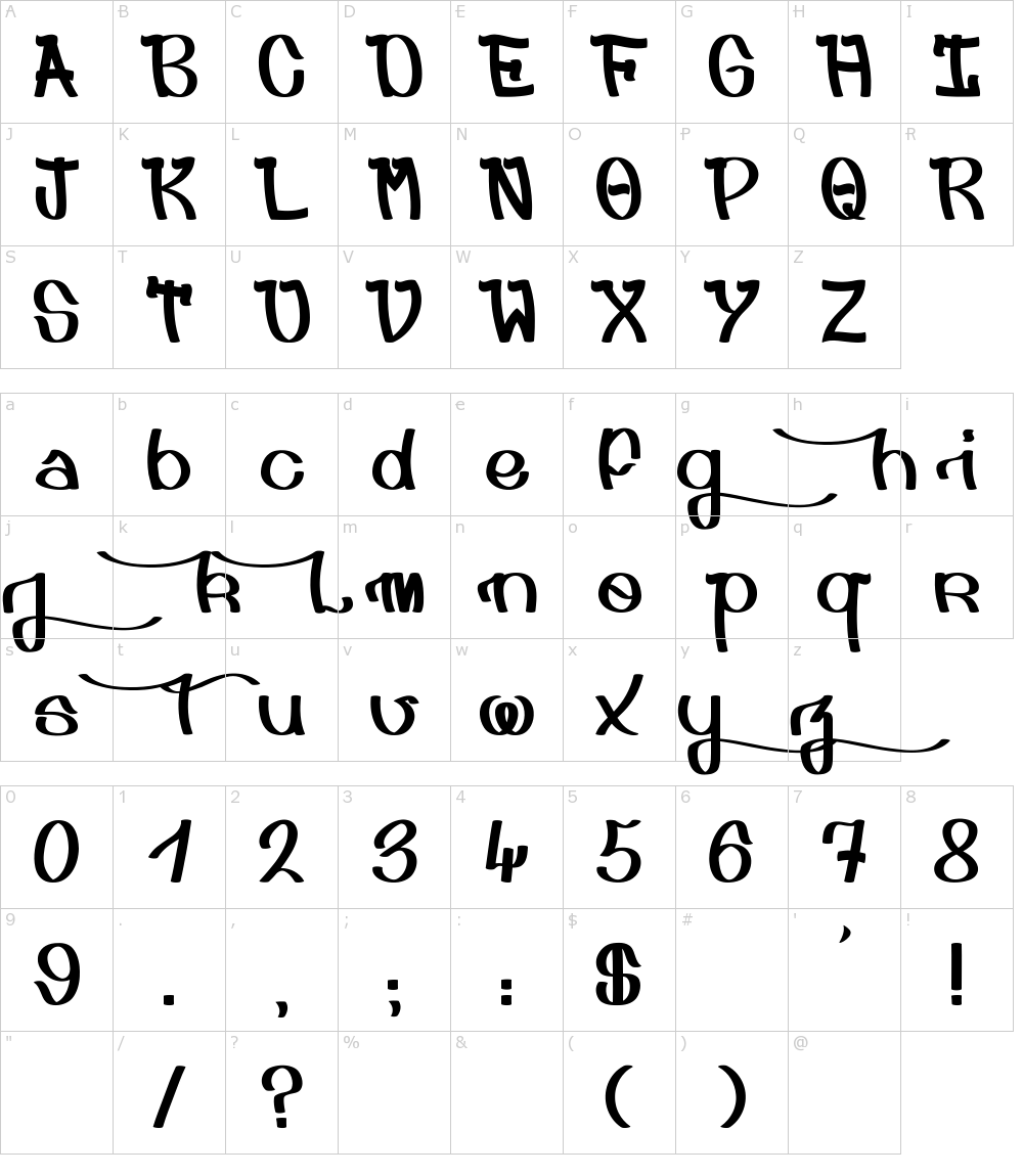 Characters: Djah Beat Font