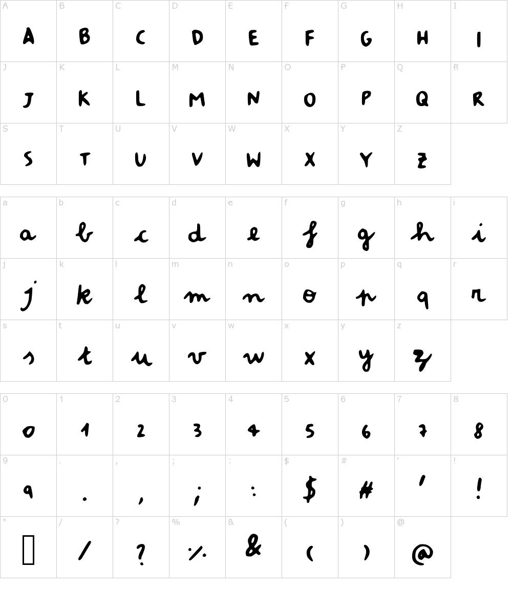 Characters: MasiFont Font
