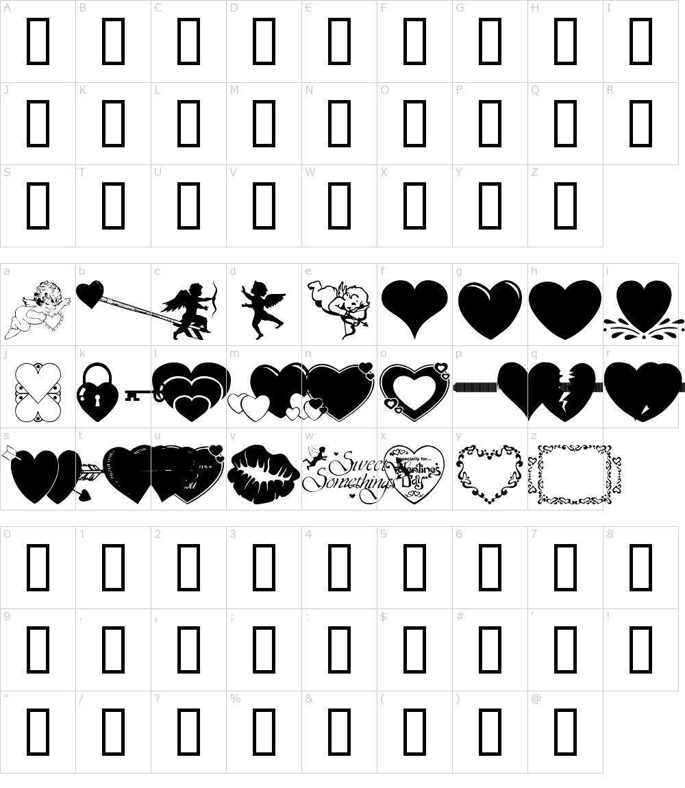 フォントの文字: WM Valentine