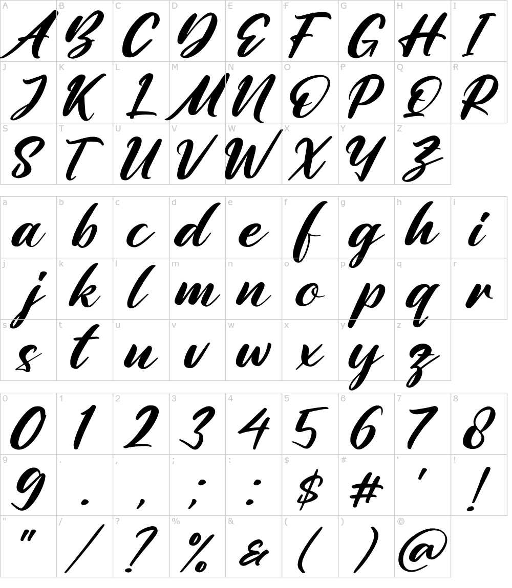 フォントの文字: Amattera Million